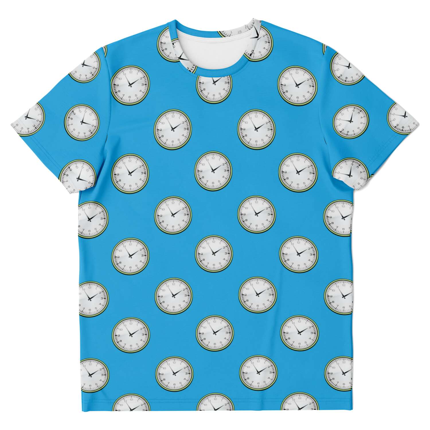 65 MCMLXV Unisex Cosplay Blue Clocks Print T-Shirt - 65mcmlxv