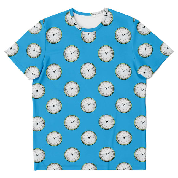 65 MCMLXV Unisex Cosplay Blue Clocks Print T-Shirt - 65mcmlxv