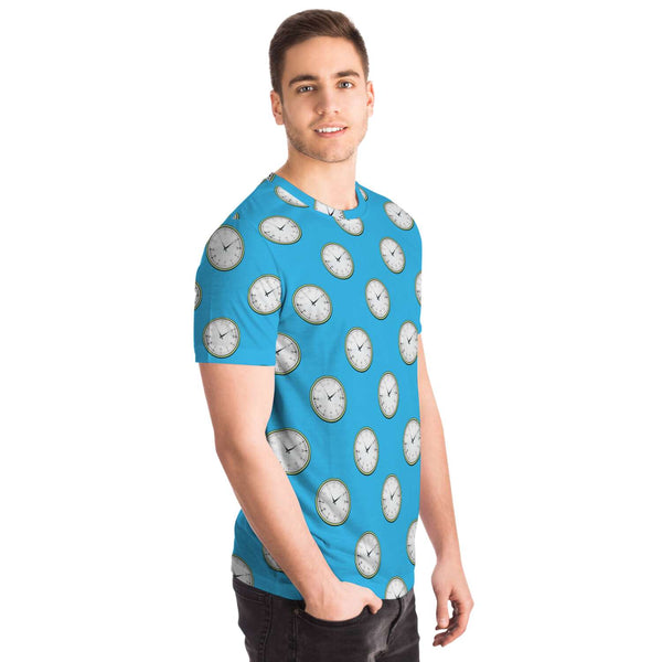 65 MCMLXV Unisex Cosplay Blue Clocks Print T-Shirt - 65mcmlxv
