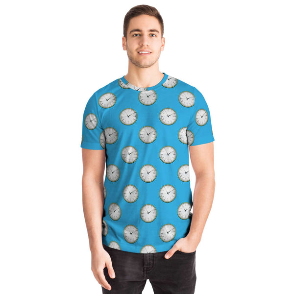 65 MCMLXV Unisex Cosplay Blue Clocks Print T-Shirt - 65mcmlxv