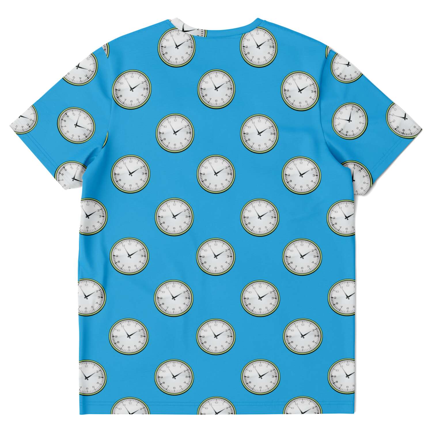 65 MCMLXV Unisex Cosplay Blue Clocks Print T-Shirt - 65mcmlxv
