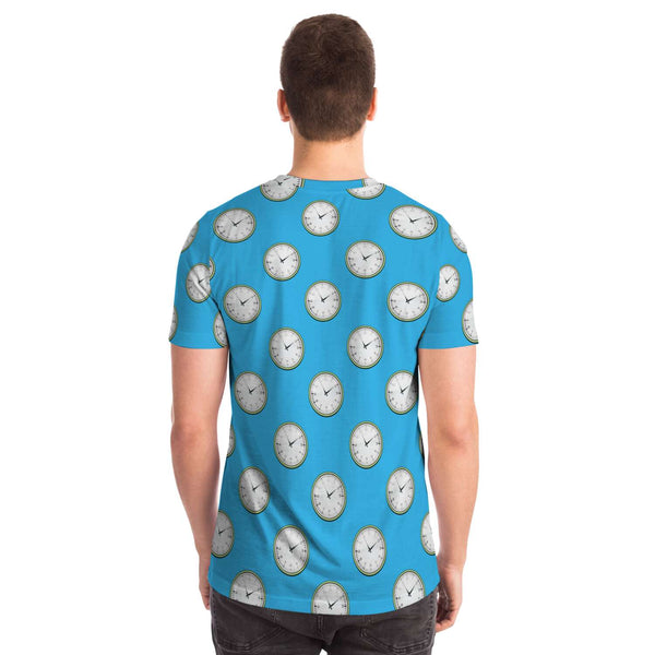 65 MCMLXV Unisex Cosplay Blue Clocks Print T-Shirt - 65mcmlxv