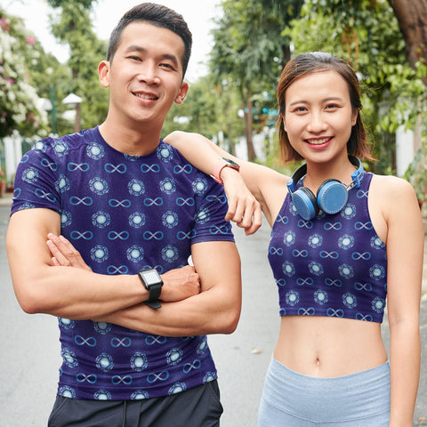65 MCMLXV Unisex Cosplay Blue Infinity Symbol Print T-Shirt - 65mcmlxv