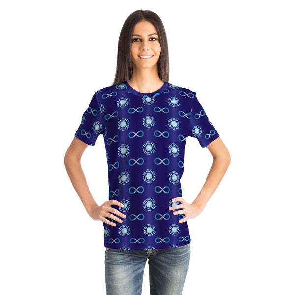 65 MCMLXV Unisex Cosplay Blue Infinity Symbol Print T-Shirt - 65mcmlxv