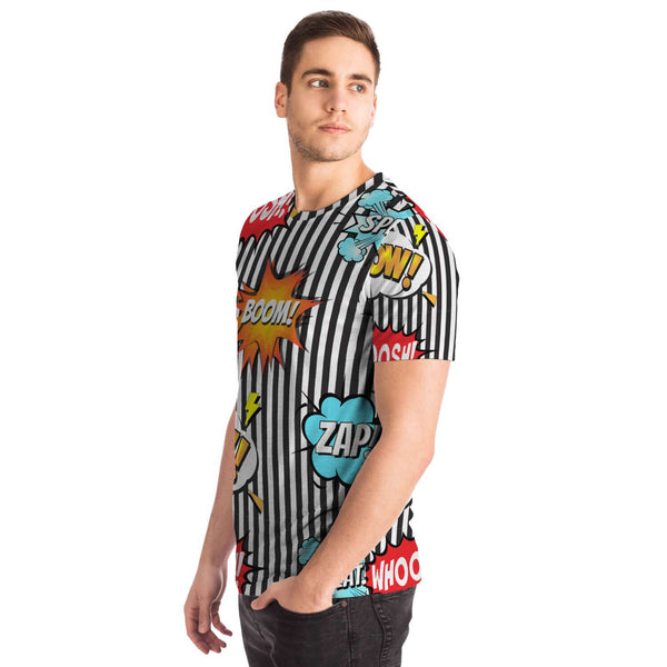 65 MCMLXV Unisex Cosplay Boom! Pow! Comicbook Speech Bubbles Print T-Shirt - 65mcmlxv