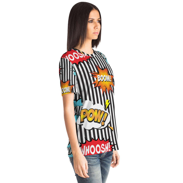 65 MCMLXV Unisex Cosplay Boom! Pow! Comicbook Speech Bubbles Print T-Shirt - 65mcmlxv