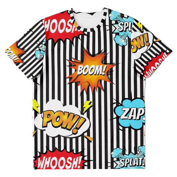 65 MCMLXV Unisex Cosplay Boom! Pow! Comicbook Speech Bubbles Print T-Shirt - 65mcmlxv