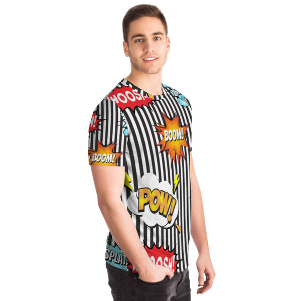65 MCMLXV Unisex Cosplay Boom! Pow! Comicbook Speech Bubbles Print T-Shirt - 65mcmlxv