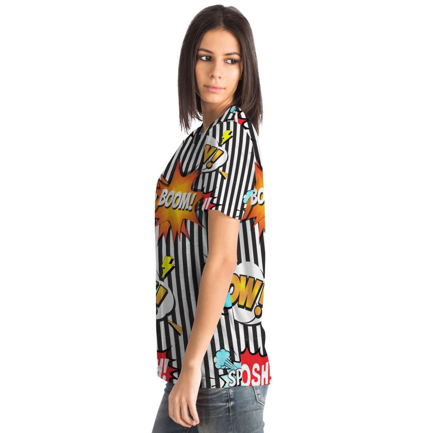 65 MCMLXV Unisex Cosplay Boom! Pow! Comicbook Speech Bubbles Print T-Shirt - 65mcmlxv