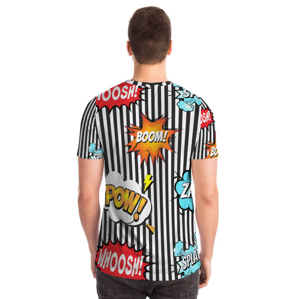 65 MCMLXV Unisex Cosplay Boom! Pow! Comicbook Speech Bubbles Print T-Shirt - 65mcmlxv