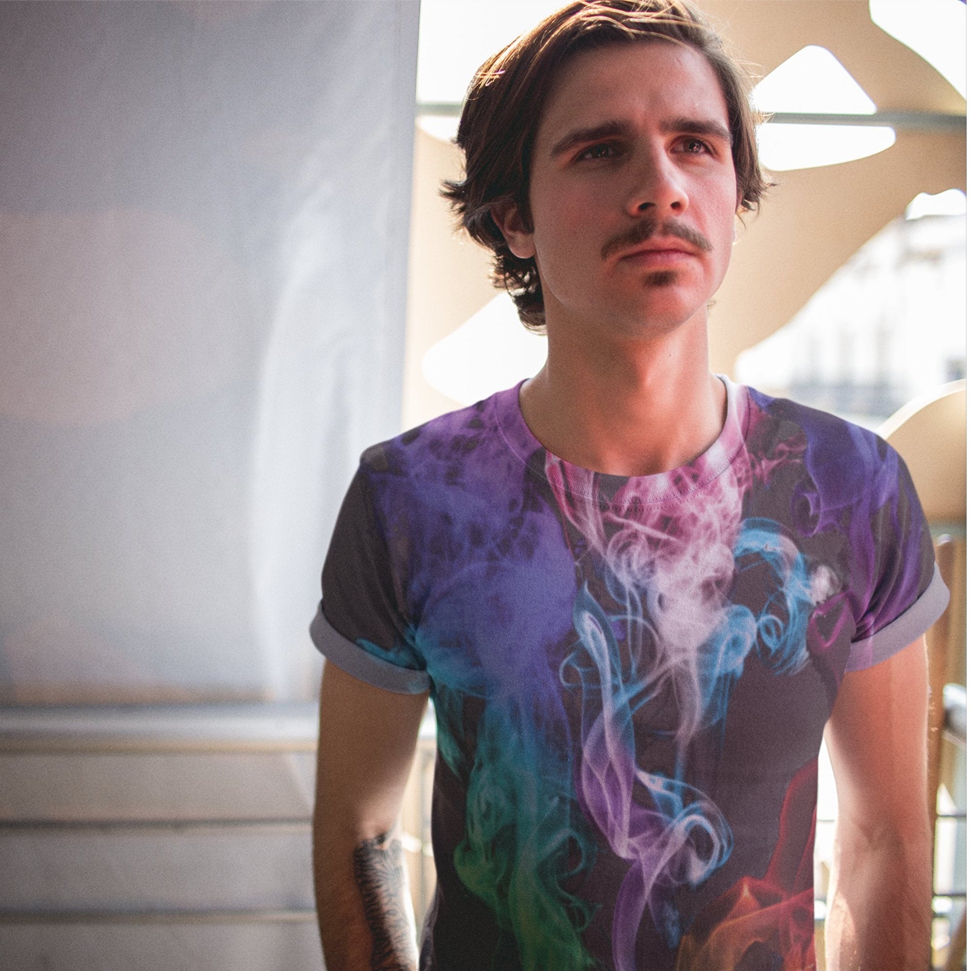 65 MCMLXV Unisex Cosplay Colored Smoke Print T-Shirt - 65mcmlxv