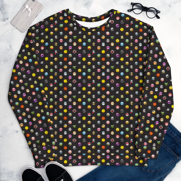 65 MCMLXV Unisex Cosplay Emoji Print Fleece Sweatshirt - 65mcmlxv