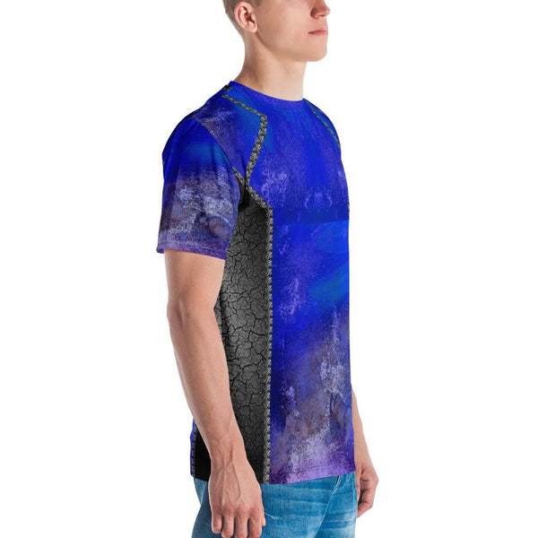 65 MCMLXV Unisex Cosplay Garth Cobalt Distressed Print T-Shirt - 65mcmlxv