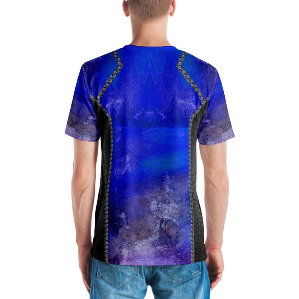 65 MCMLXV Unisex Cosplay Garth Cobalt Distressed Print T-Shirt - 65mcmlxv