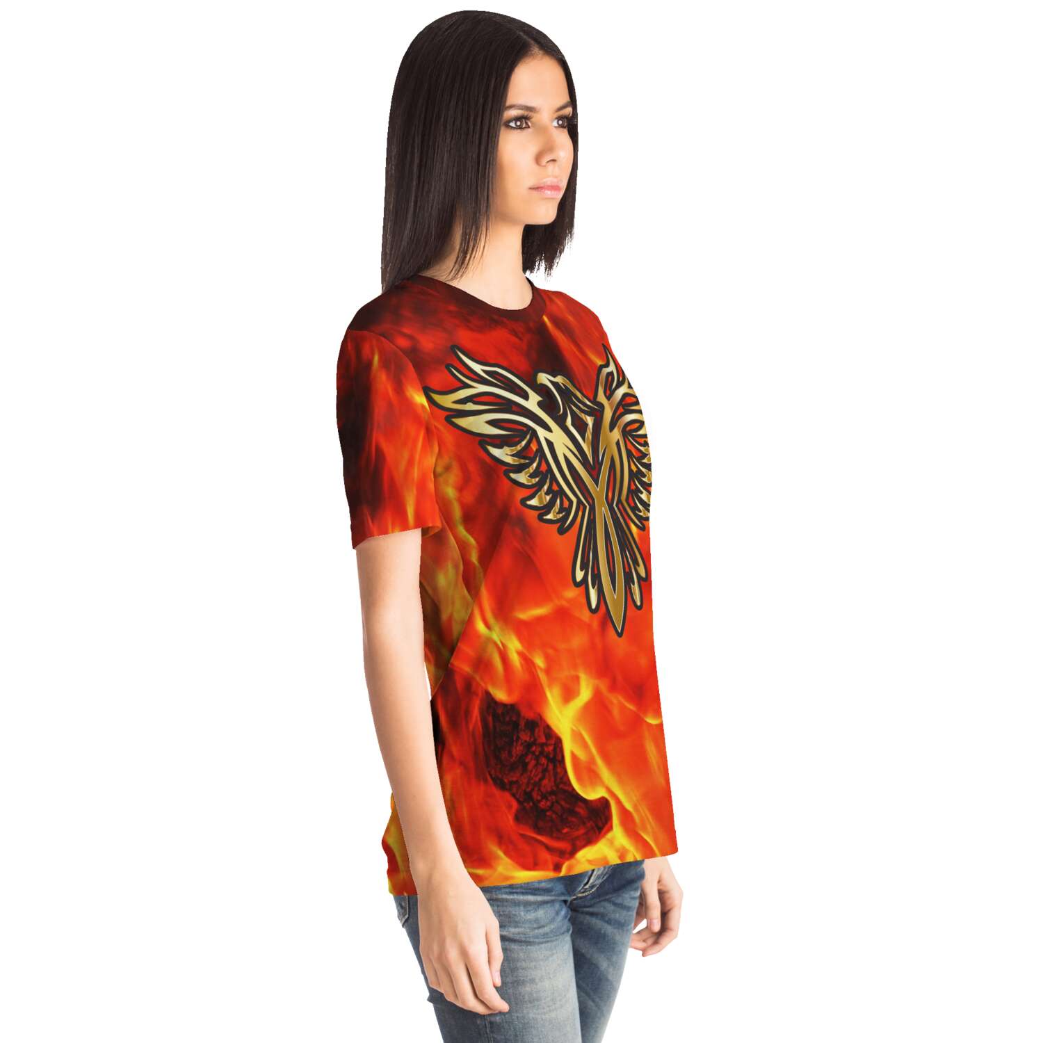 65 MCMLXV Unisex Cosplay Golden Phoenix Firebird Print T-Shirt - 65mcmlxv