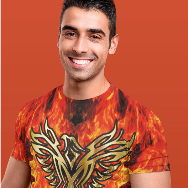 65 MCMLXV Unisex Cosplay Golden Phoenix Firebird Print T-Shirt - 65mcmlxv