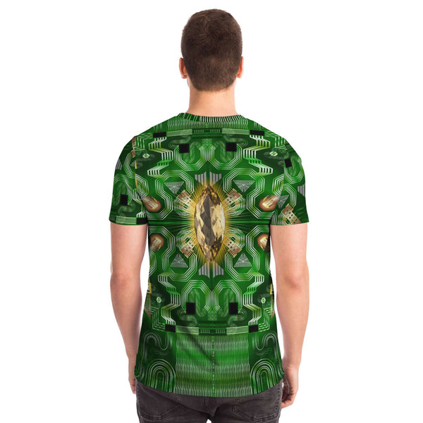 65 MCMLXV Unisex Cosplay Green Motherboard and Yellow Gemstone T-Shirt - 65mcmlxv