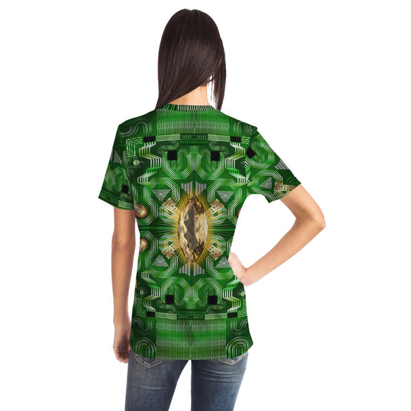 65 MCMLXV Unisex Cosplay Green Motherboard and Yellow Gemstone T-Shirt - 65mcmlxv