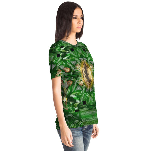65 MCMLXV Unisex Cosplay Green Motherboard and Yellow Gemstone T-Shirt - 65mcmlxv