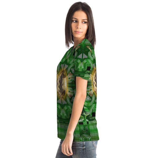 65 MCMLXV Unisex Cosplay Green Motherboard and Yellow Gemstone T-Shirt - 65mcmlxv