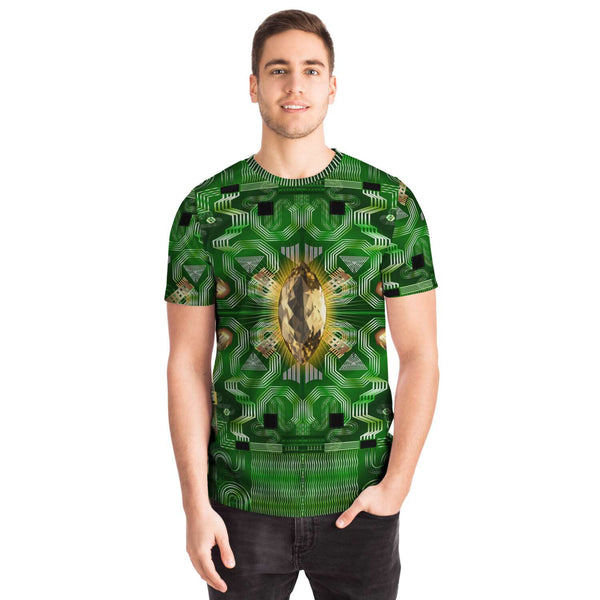 65 MCMLXV Unisex Cosplay Green Motherboard and Yellow Gemstone T-Shirt - 65mcmlxv