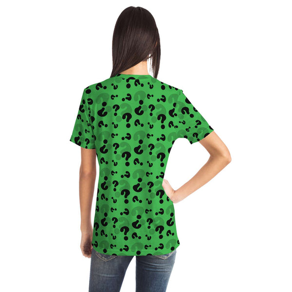 65 MCMLXV Unisex Cosplay Green Question Marks T-Shirt - 65mcmlxv