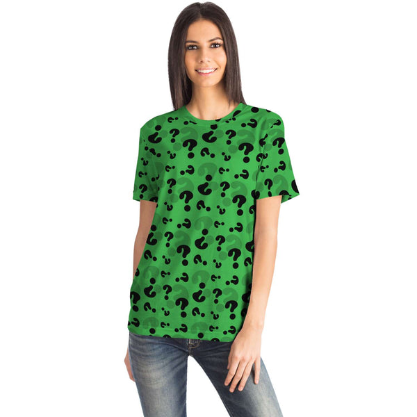 65 MCMLXV Unisex Cosplay Green Question Marks T-Shirt - 65mcmlxv