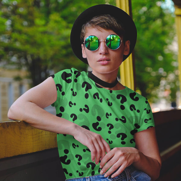 65 MCMLXV Unisex Cosplay Green Question Marks T-Shirt - 65mcmlxv