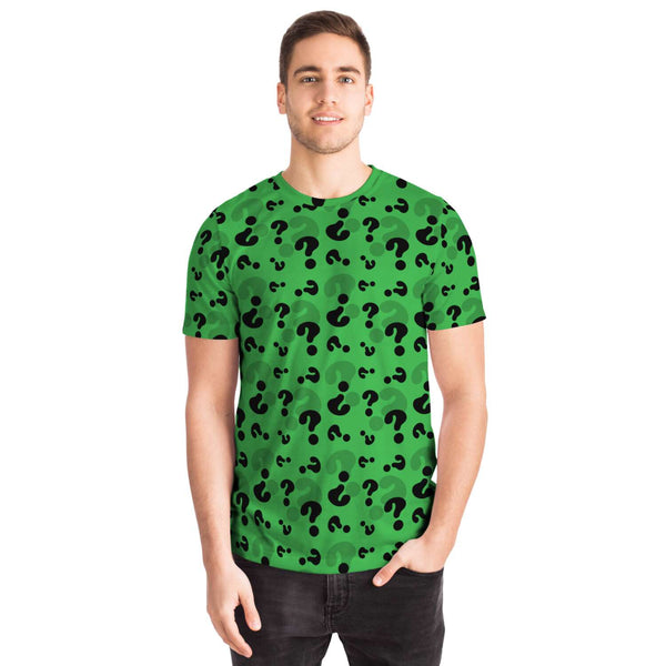 65 MCMLXV Unisex Cosplay Green Question Marks T-Shirt - 65mcmlxv