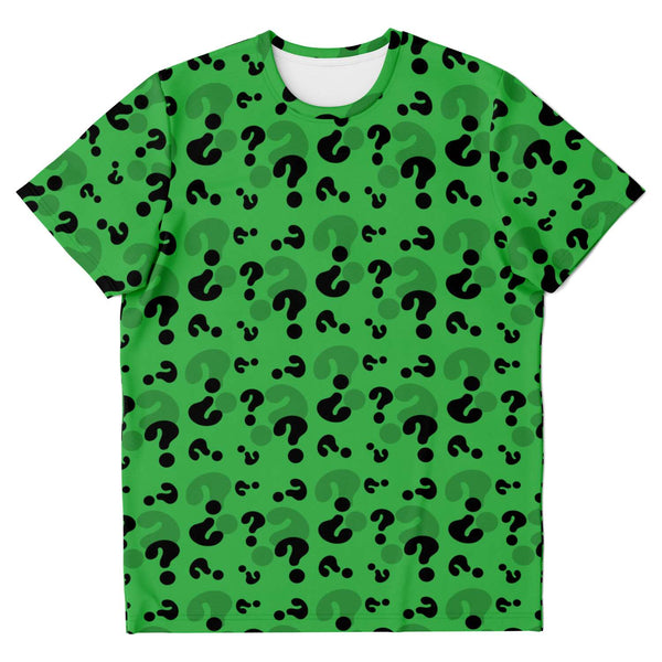 65 MCMLXV Unisex Cosplay Green Question Marks T-Shirt - 65mcmlxv