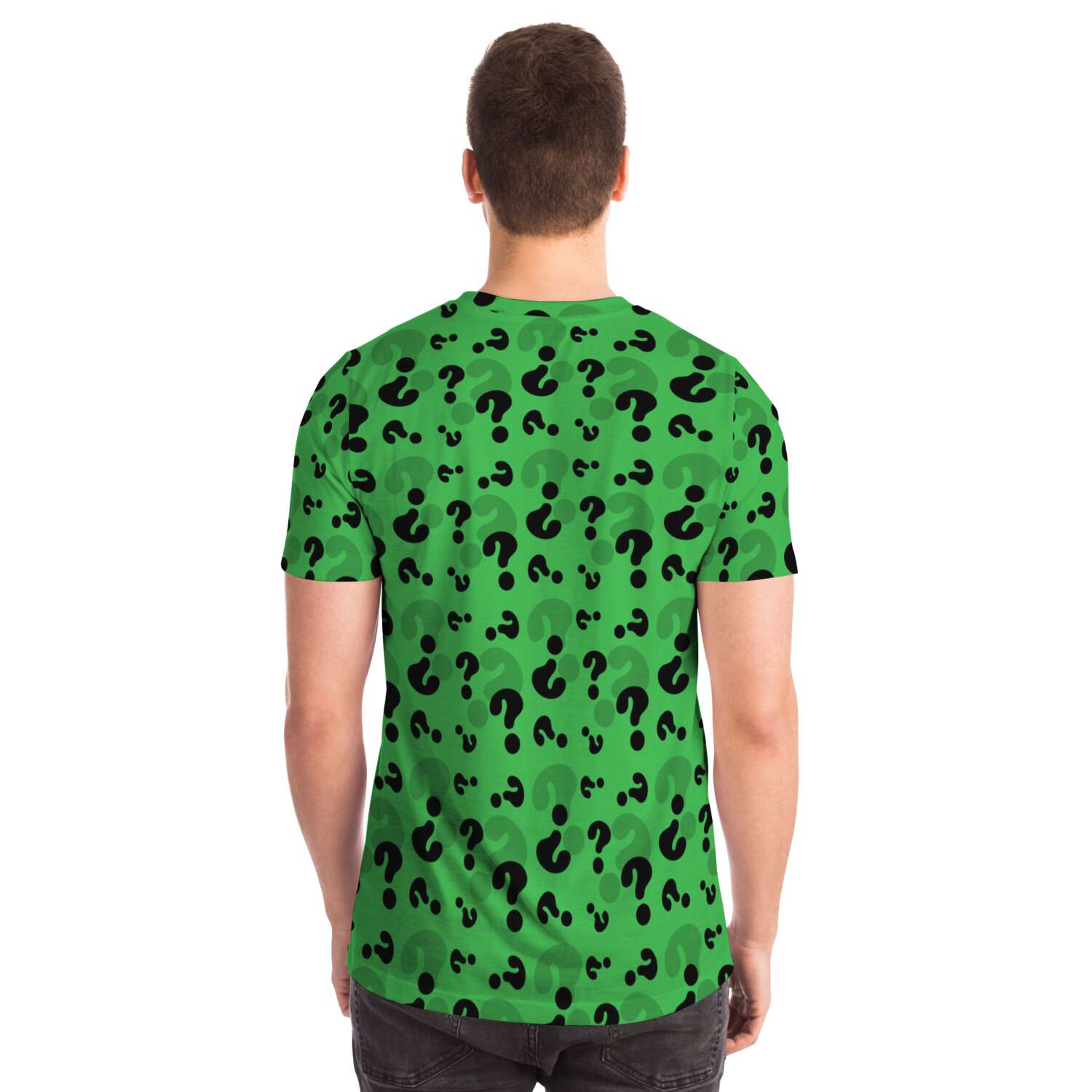 65 MCMLXV Unisex Cosplay Green Question Marks T-Shirt - 65mcmlxv