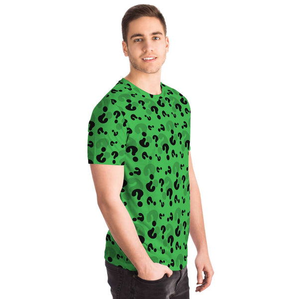 65 MCMLXV Unisex Cosplay Green Question Marks T-Shirt - 65mcmlxv