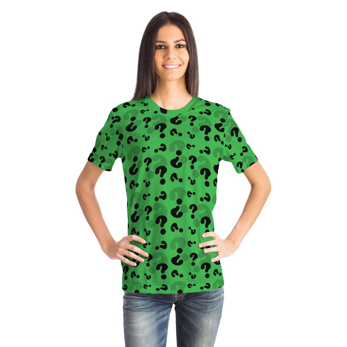65 MCMLXV Unisex Cosplay Green Question Marks T-Shirt - 65mcmlxv