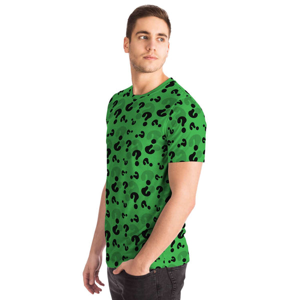 65 MCMLXV Unisex Cosplay Green Question Marks T-Shirt - 65mcmlxv