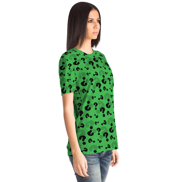 65 MCMLXV Unisex Cosplay Green Question Marks T-Shirt - 65mcmlxv