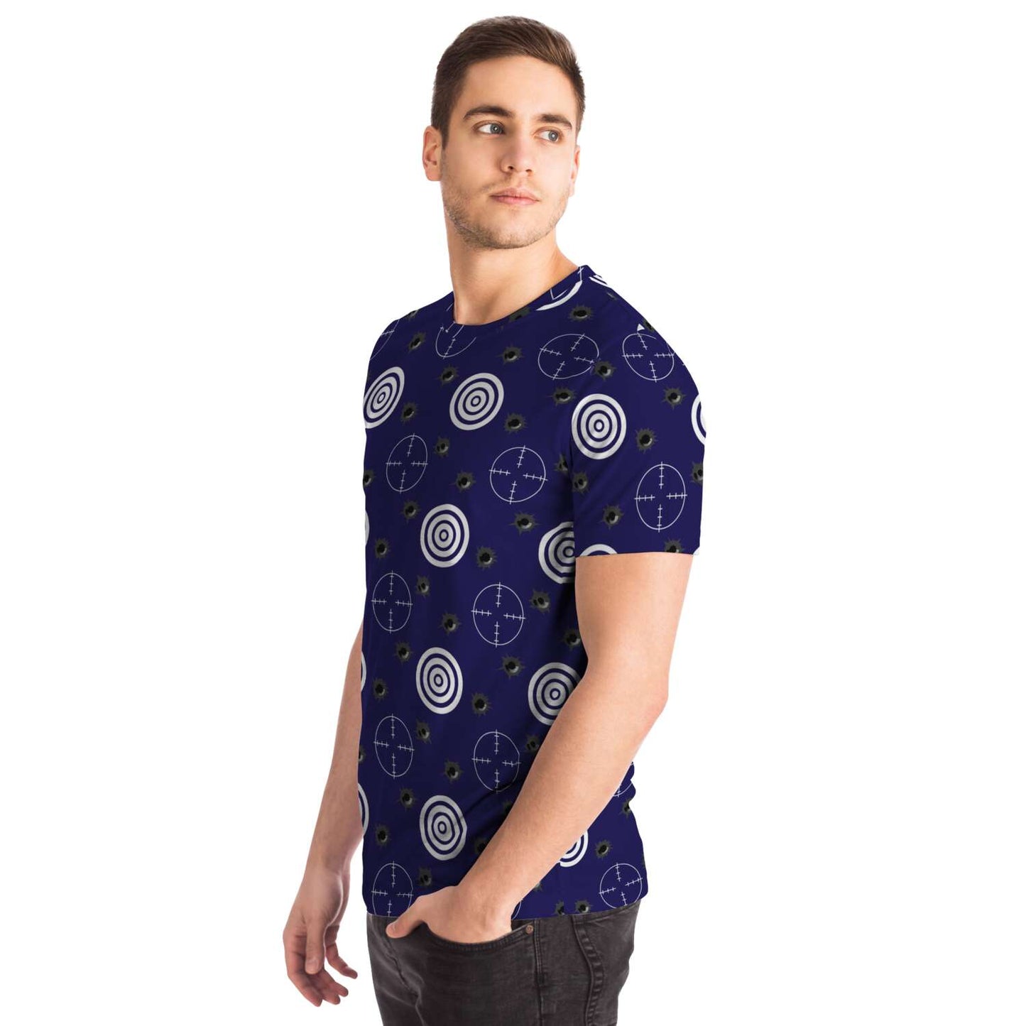 65 MCMLXV Unisex Cosplay Navy Bullseye and Crosshairs T-Shirt - 65mcmlxv