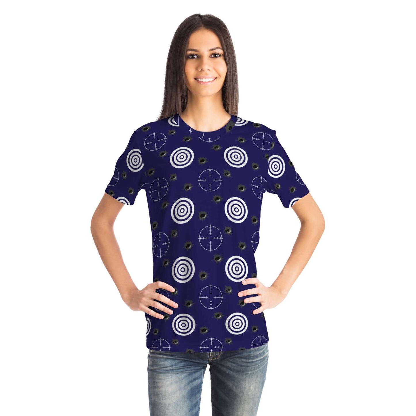 65 MCMLXV Unisex Cosplay Navy Bullseye and Crosshairs T-Shirt - 65mcmlxv