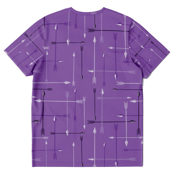 65 MCMLXV Unisex Cosplay Purple Arrows Plaid Print Hawkeye Inspired T-Shirt - 65mcmlxv