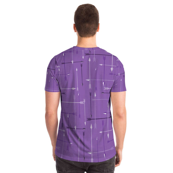 65 MCMLXV Unisex Cosplay Purple Arrows Plaid Print Hawkeye Inspired T-Shirt - 65mcmlxv