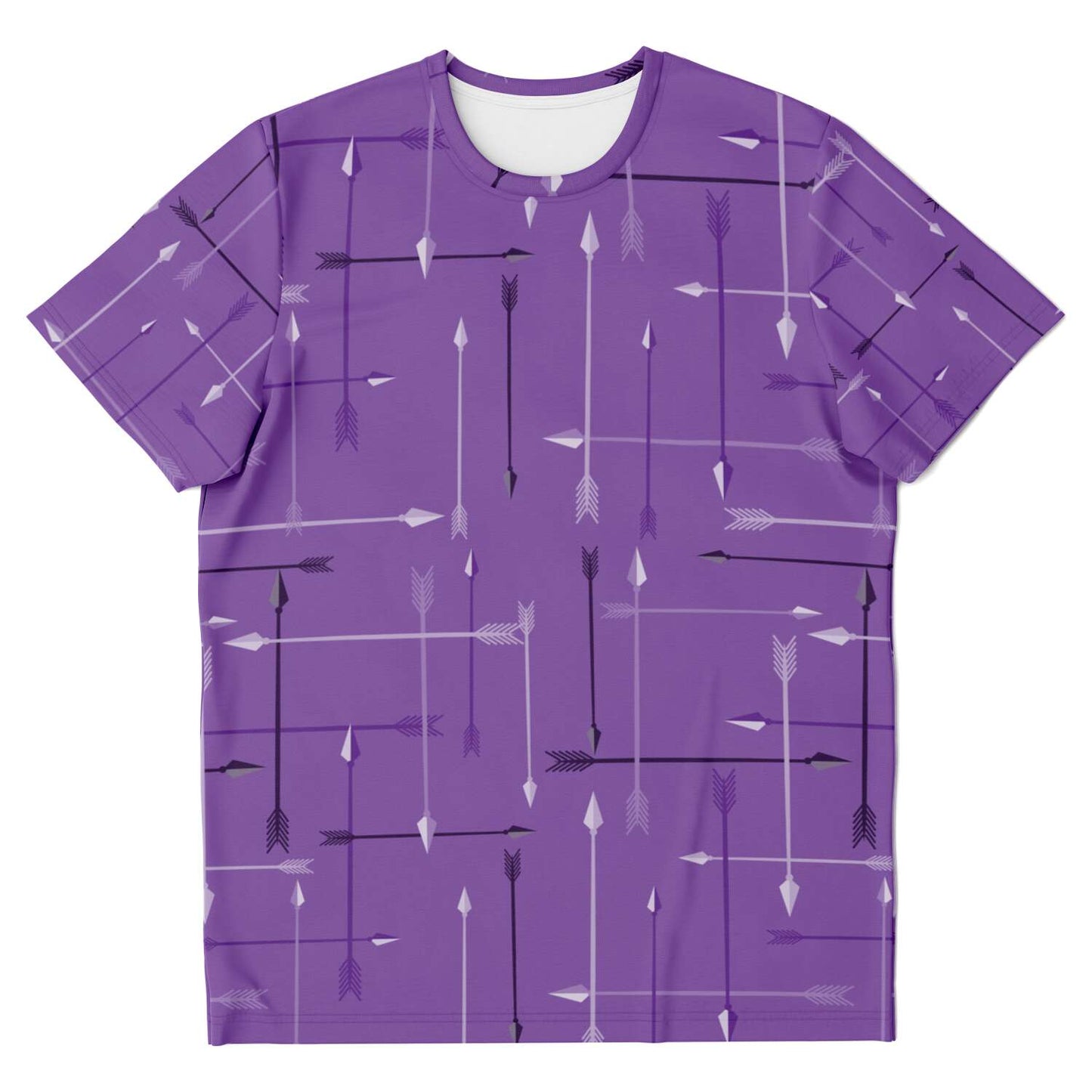 65 MCMLXV Unisex Cosplay Purple Arrows Plaid Print Hawkeye Inspired T-Shirt - 65mcmlxv