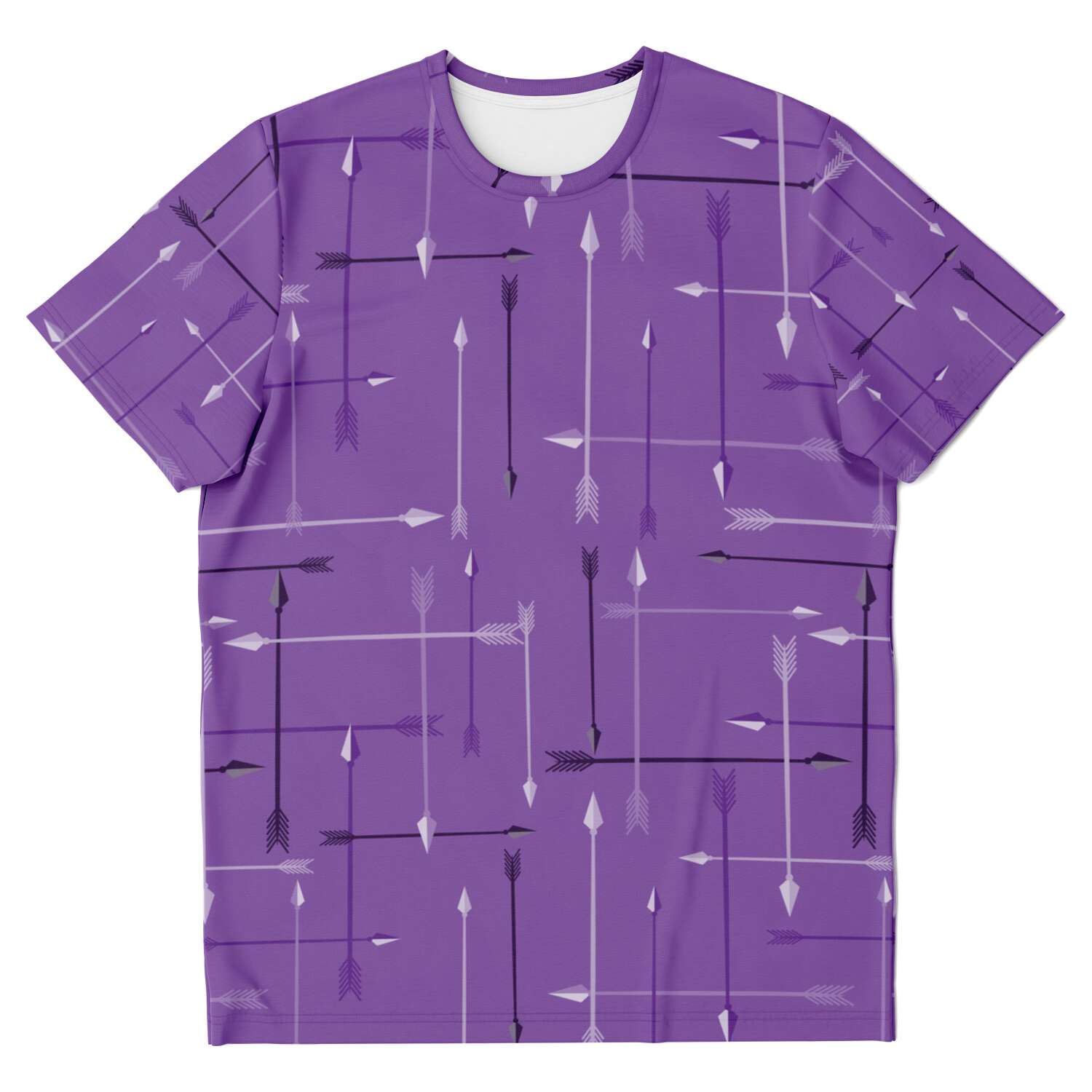 65 MCMLXV Unisex Cosplay Purple Arrows Plaid Print Hawkeye Inspired T-Shirt - 65mcmlxv