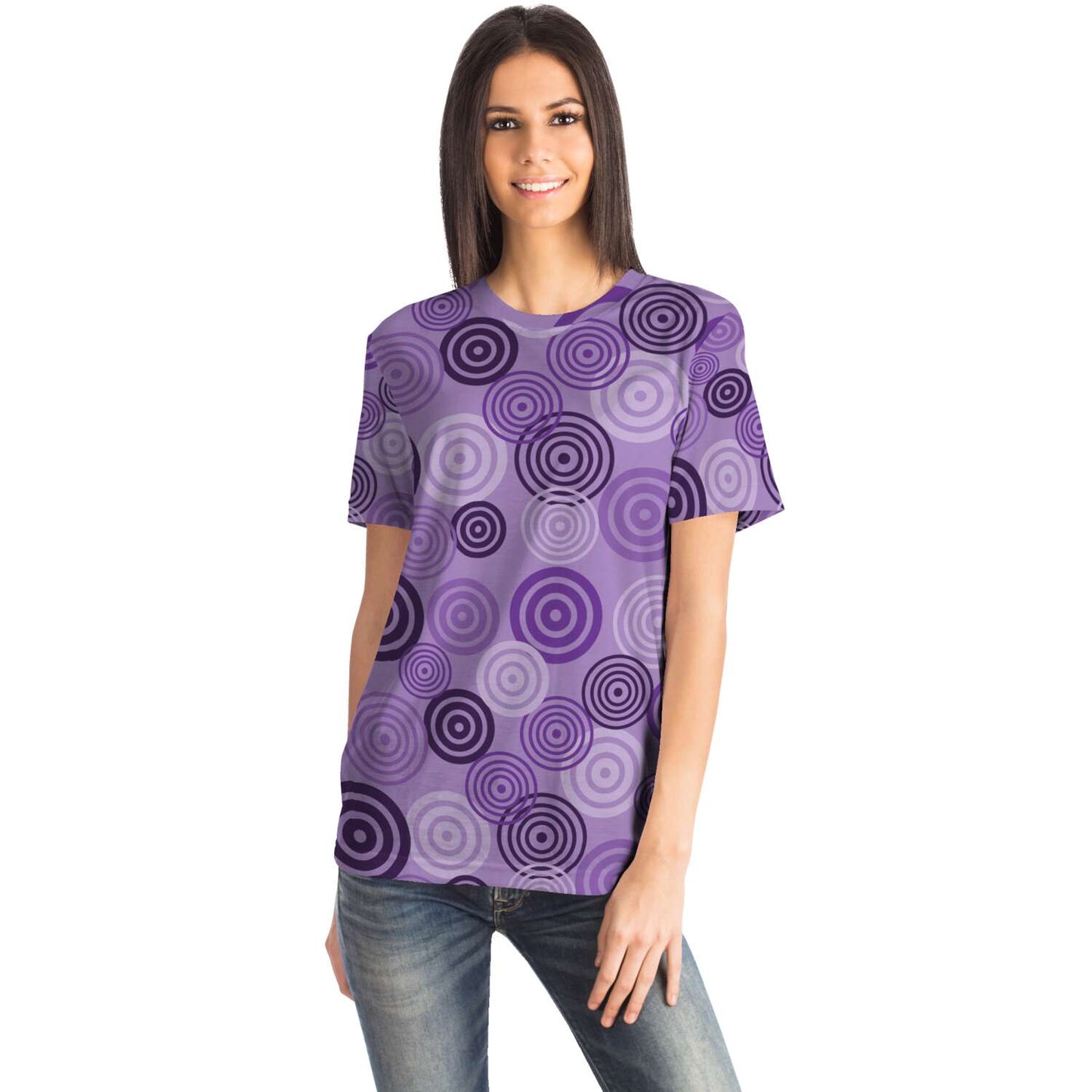 65 MCMLXV Unisex Cosplay Purple Target Practice Hawkeye Inspired Print T-Shirt - 65mcmlxv