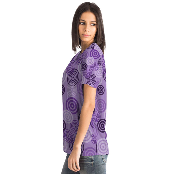 65 MCMLXV Unisex Cosplay Purple Target Practice Hawkeye Inspired Print T-Shirt - 65mcmlxv