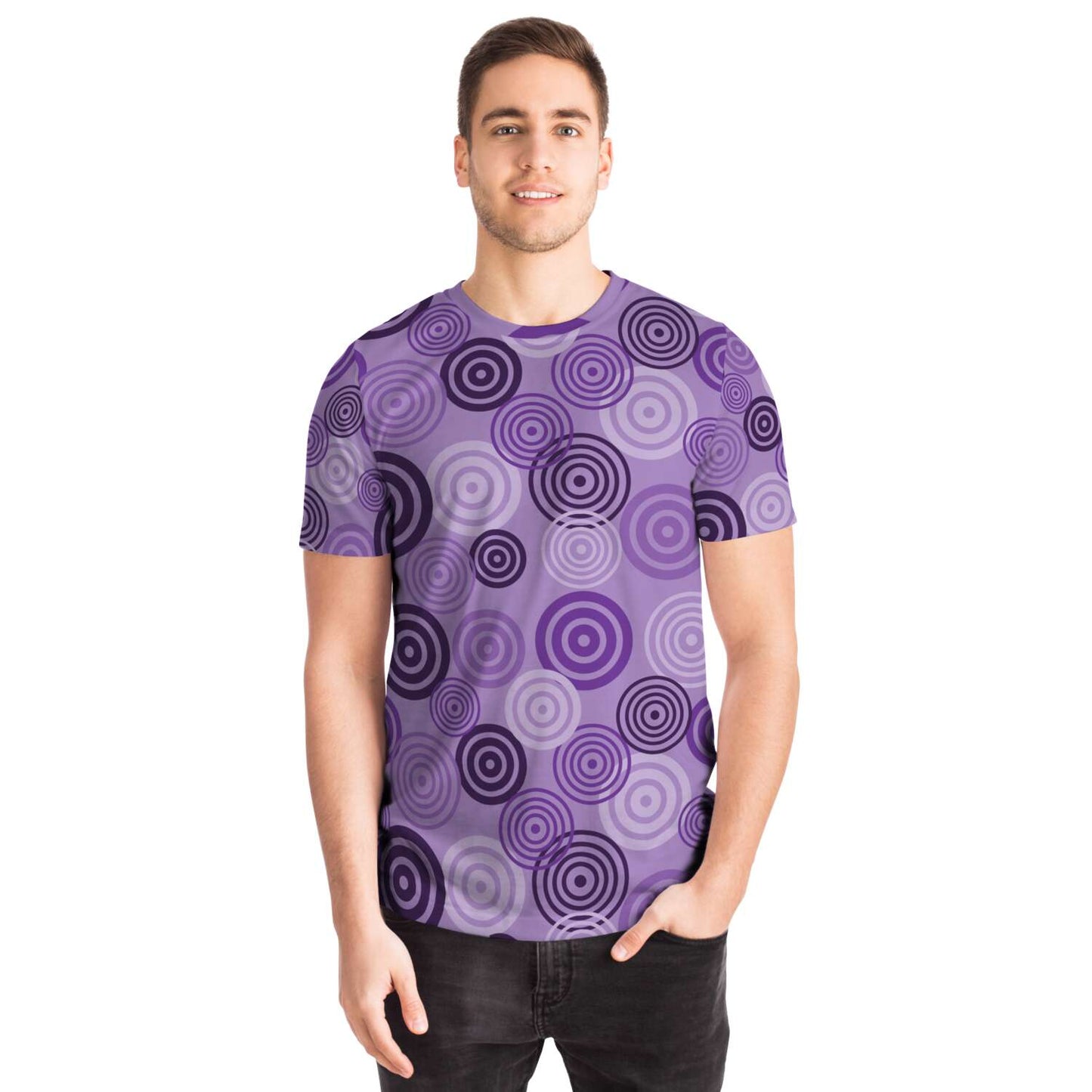65 MCMLXV Unisex Cosplay Purple Target Practice Hawkeye Inspired Print T-Shirt - 65mcmlxv