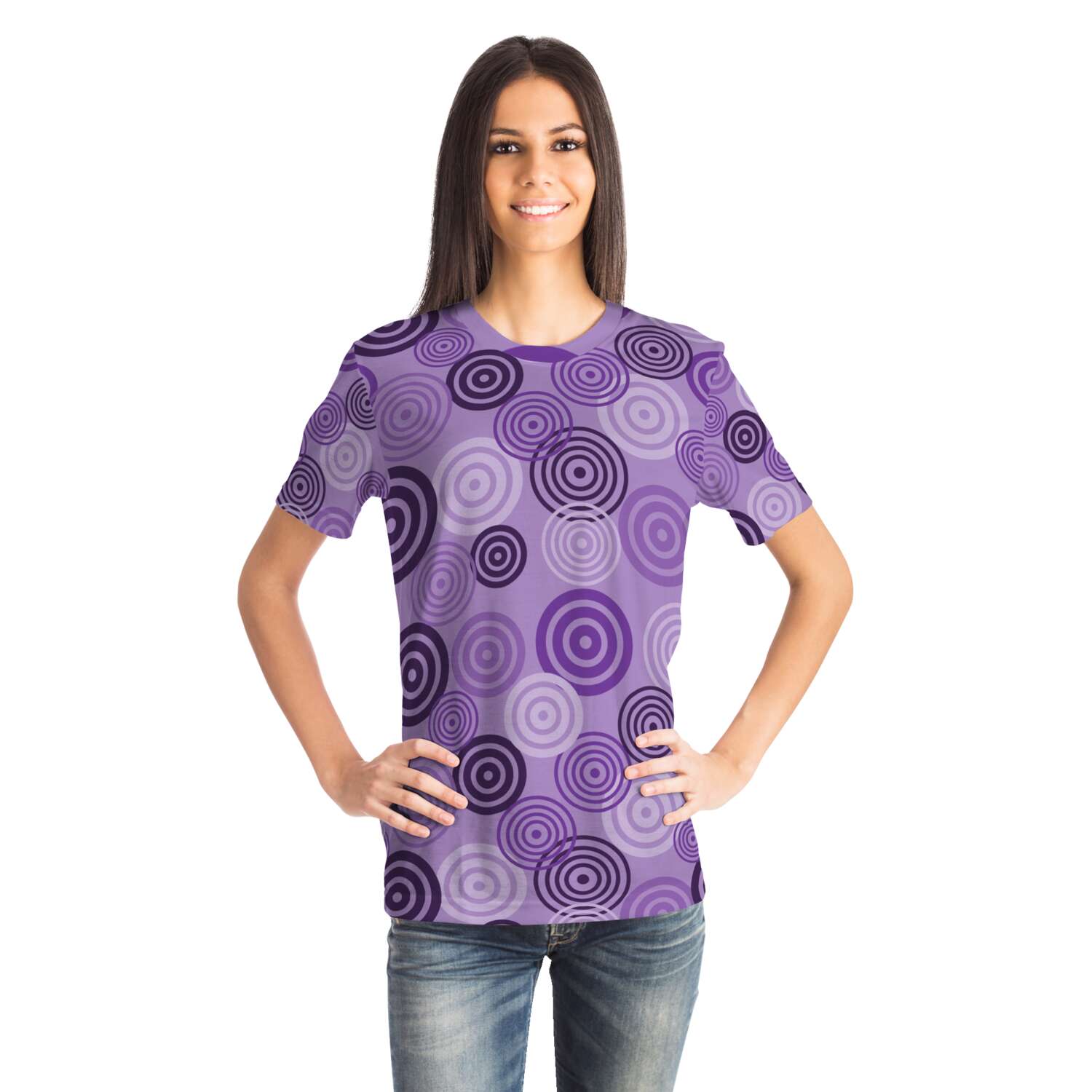 65 MCMLXV Unisex Cosplay Purple Target Practice Hawkeye Inspired Print T-Shirt - 65mcmlxv
