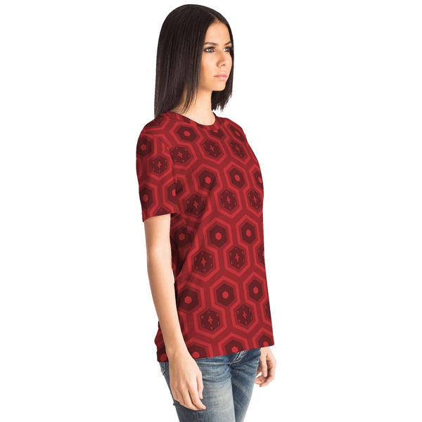 65 MCMLXV Unisex Cosplay Scarlet Hexagon Pattern T-Shirt - 65mcmlxv