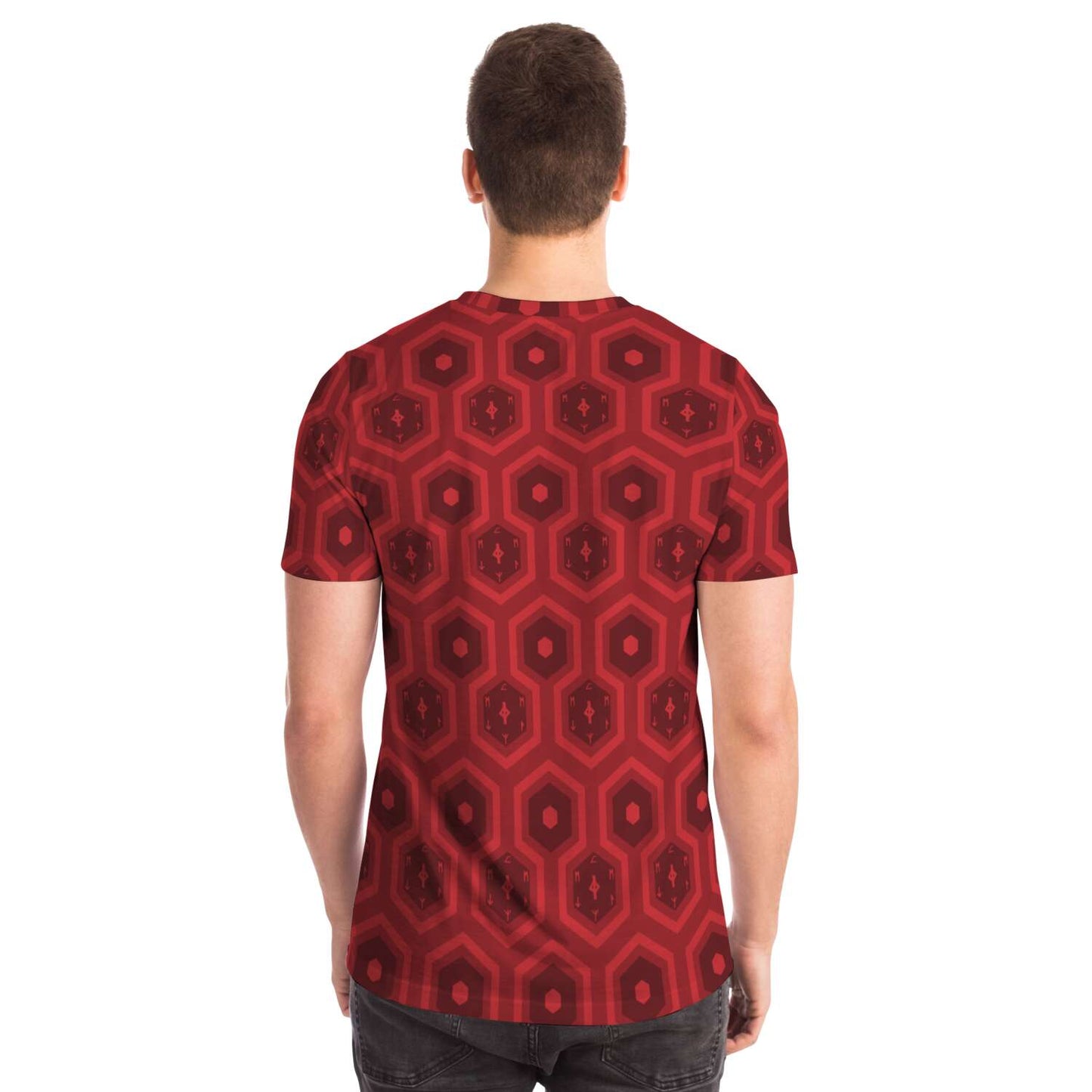 65 MCMLXV Unisex Cosplay Scarlet Hexagon Pattern T-Shirt - 65mcmlxv
