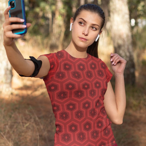 65 MCMLXV Unisex Cosplay Scarlet Hexagon Pattern T-Shirt - 65mcmlxv