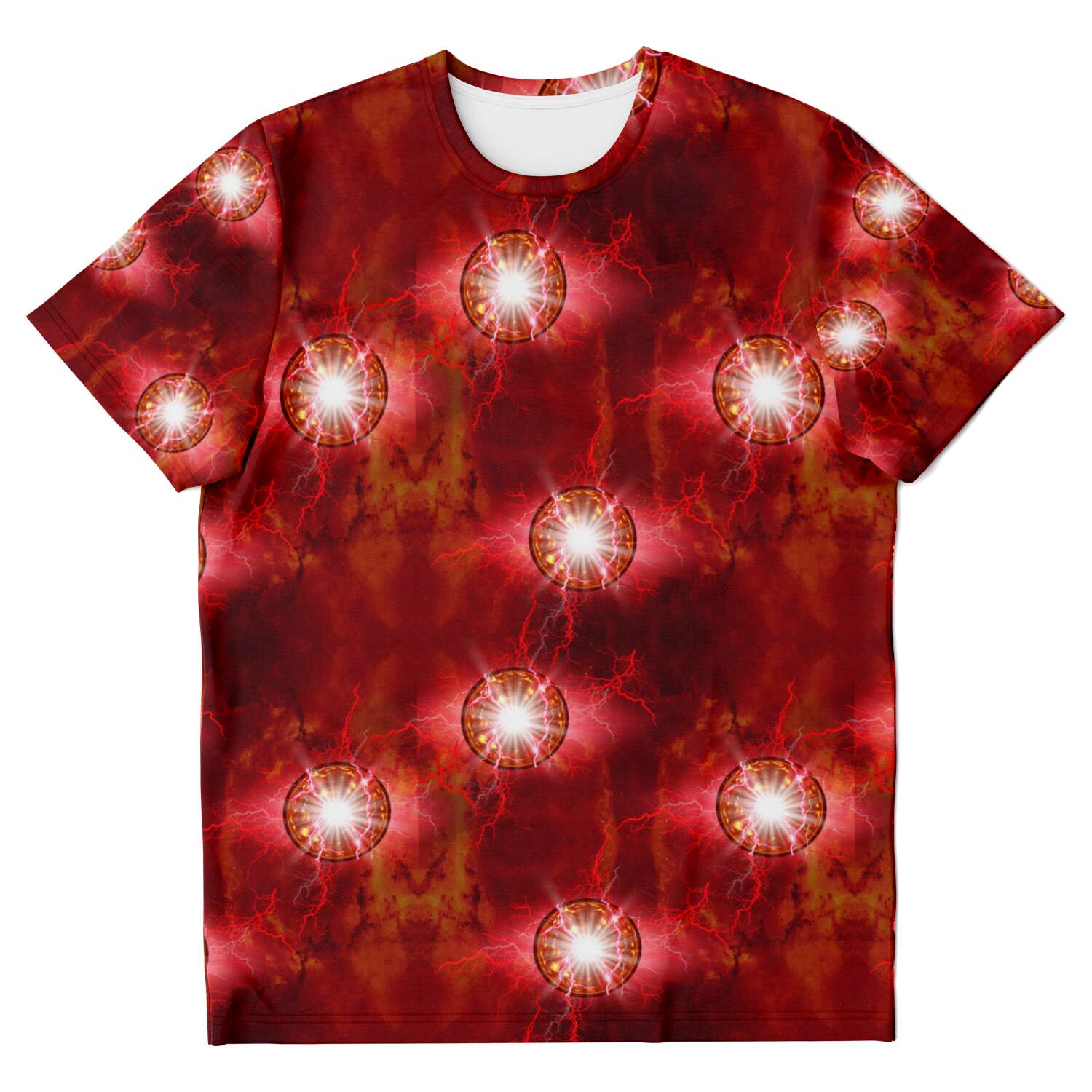65 MCMLXV Unisex Cosplay Scarlet Red Chaos Magic Energy Spheres Print T-Shirt - 65mcmlxv