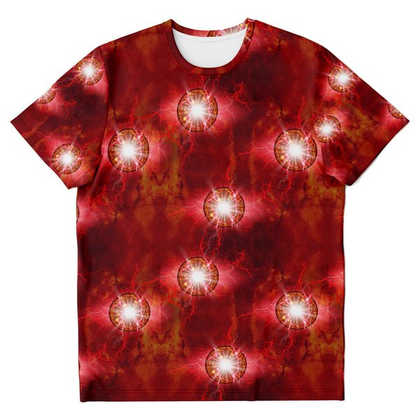 65 MCMLXV Unisex Cosplay Scarlet Red Chaos Magic Energy Spheres Print T-Shirt - 65mcmlxv